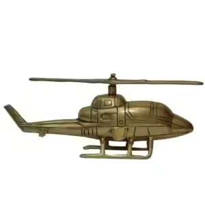 KALARAMBH Bharat Haat Yellow Brass Helicopter Showpiece Handicraft Art 25.4 x 5.08 x 10.9 cm