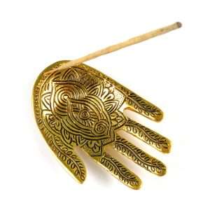 Likla Hand Metal Incense Holder/Agarbatti Stand  (Gold)