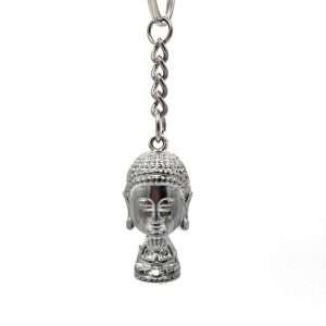 Metal Buddha Head Keychain