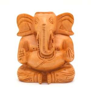 Likla Hand Carved Wooden Lord Ganesh Sculpture