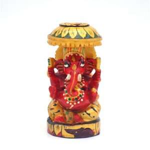 Likla Wooden Hand Painted Ganesha Idol