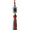 Likla Tibetan Blue Om Mani Padme Hum Prayer Wheel Pendant with Tassel - Image 3