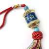 Likla Tibetan Blue Om Mani Padme Hum Prayer Wheel Pendant with Tassel - Image 5