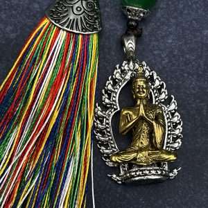 Likla Tibetan Keychain with Hanging Buddha Figurine and Tassel