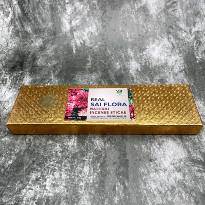 Real Sai Flora Natural Incense Stick with ceramic Incense Stick Holder, 50 gm