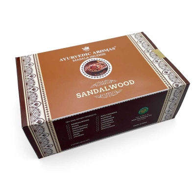 Ayurvedic Aromas Sandalwood Masala Incense, 15gm, Pack of 12
