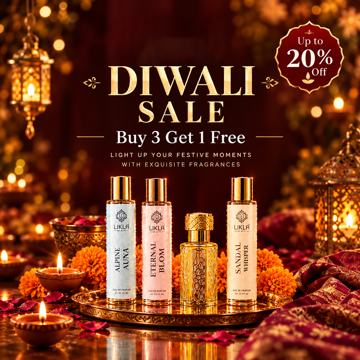 Diwali Sale — Buy 3 Get 1 Free, Up to 20% Off